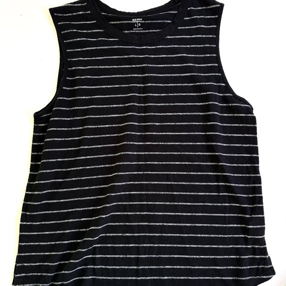 Old Navy Tops - OLD NAVY Women’s Large Black & White Striped Sleeveless Tank Top-A107